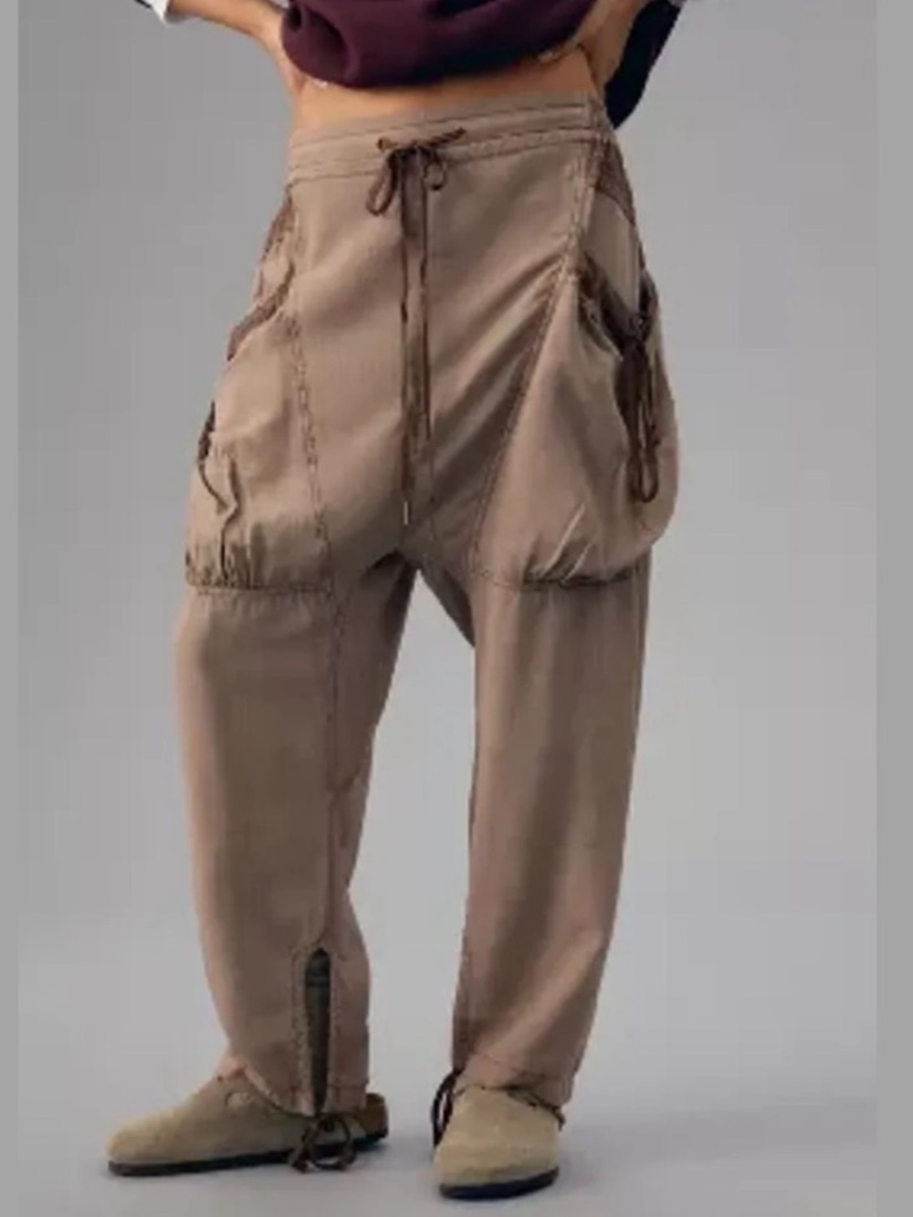 By Anthropologie Mixed Draped Parachute/Harem Pant S